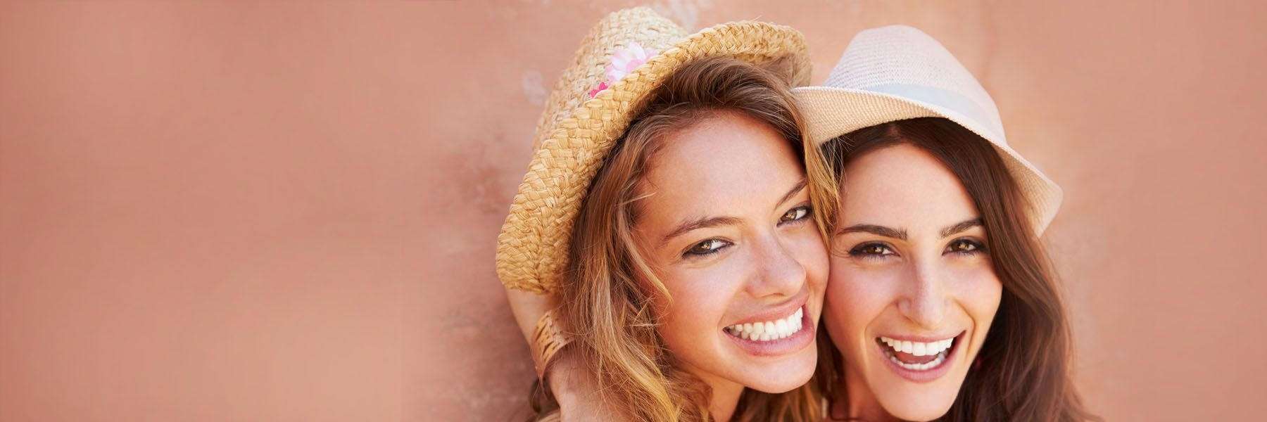two women smiling